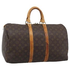 LOUIS VUITTON Monogram Keepall 50 Boston Bag M41426 LV Auth 191008 Monograma