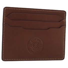 LOEWE Card Case Leather Brown Auth 193161V Brown