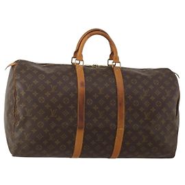 LOUIS VUITTON Monogram Keepall 55 Boston Bag M41424 LV Auth 191510 Monograma