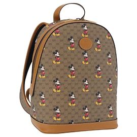 Sac à dos GUCCI Micro GG Supreme Disney PVC Beige Or 552884 Auth 191262SAM Beige Doré