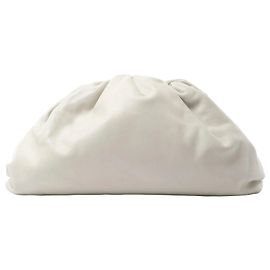 Bottega Veneta The Pouch Oversize Leather Clutch Bag in Beige Beige