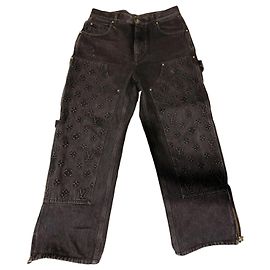 Louis Vuitton Monogram Denim Pants Black