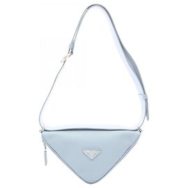 Prada Saffiano Leather Shoulder Bag Blue