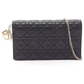 Pochette en cuir noir Christian Dior Noir