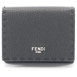 Fendi Selleria Tri-fold Wallet in Black Black
