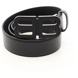Cinto Balenciaga com fivela logotipo BB Preto