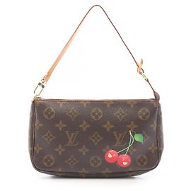 Bolsa Louis Vuitton Pochette Accessoires Marrom Vermelho Monograma