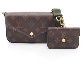 Bolsa de Alça Louis Vuitton Multi Pochette Felicie Marrom Verde Monograma