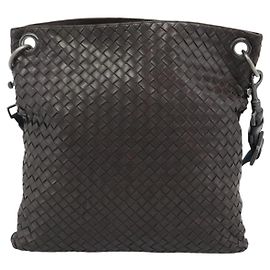 Bottega Veneta Flat Messenger Intrecciato Nappa Medium Marrom