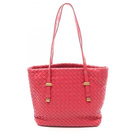 Bottega Veneta Intrecciato Tote Bag Red