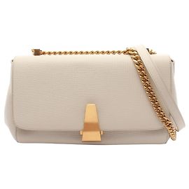 Bolsa de ombro 2-way em couro branco Bottega Veneta Branco