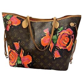 Bolsa Louis Vuitton Neverfull MM Stephen Sprouse Marrom Rosa Multicor