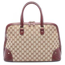 Gucci GG Canvas Handtasche Beige Bordeaux