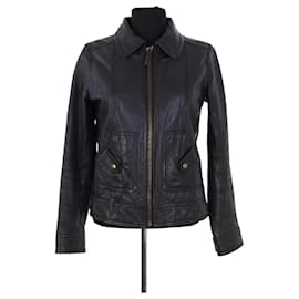 Sandro Grey Leather Jacket Grey