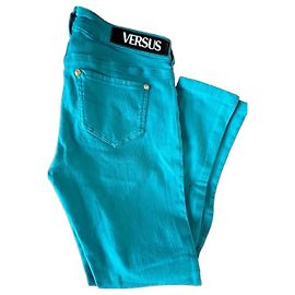 Versus Versace Turquoise Denim Jeans Size 26 Turquoise
