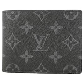 Portafoglio Slender Louis Vuitton Monogram Eclipse Nero