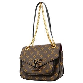 Borsa a tracolla Louis Vuitton Monogram Passy Marrone Nero