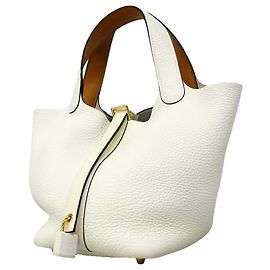 Hermès Bolsa Hermes Picotin Lock PM Eclat Branco