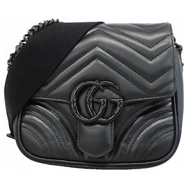 Borsa Gucci GG Marmont in pelle nera Nero
