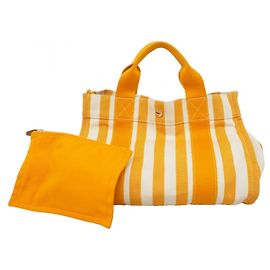 Hermès Hermes Cannes PM Canvas Handbag Orange