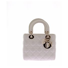Bolsa Lady Dior Mini com corrente Bege