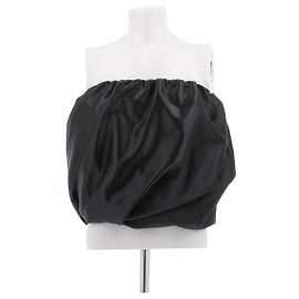 Top de satén negro Ganni Negro