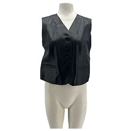 Giacca in pelle nera Massimo Dutti Nero