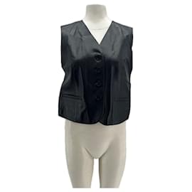 Massimo Dutti Lederjacke Schwarz Schwarz