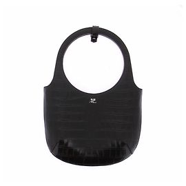 Courreges Holy Tasche in Krokodiloptik Schwarz