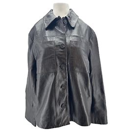 Autre Marque Veste en cuir marron HUSH Taille S Marron