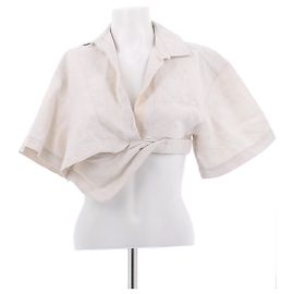Jacquemus Le Splash Top beige Leinen Beige