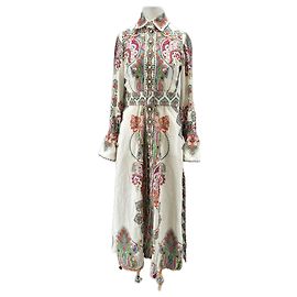 Zimmermann Langes Leinenkleid mehrfarbig Mehrfarben