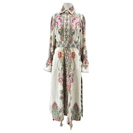 Zimmermann Vestido largo de lino multicolor Multicolor