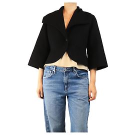 Alice by Temperley Kurzer Kaschmir-Mantel in Schwarz - Größe UK 12 Schwarz