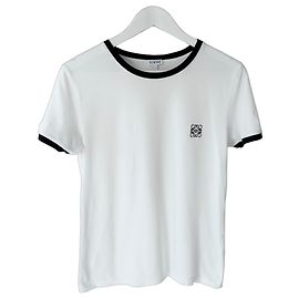 T-shirt Loewe con Logo Anagram Bianco Nero Bianco