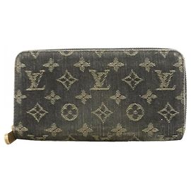 Cartera Zippy Monogram Denim Louis Vuitton Negro