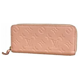 Cartera Long Clemence Monogram Empreinte Louis Vuitton Rosa