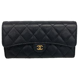 Cartera larga negra Chanel Negro