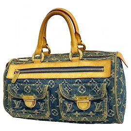 Borsa Louis Vuitton Monogram Denim Neo Speedy Blu