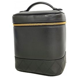 Beauty case in agnello nero Chanel Nero