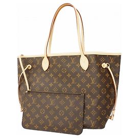 Borsa Tote Louis Vuitton Monogram Neverfull MM Marrone