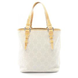 Céline Borsa Tote Celine Paris Macadam Marrone Giallo