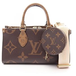 Bolsa 2-Way Louis Vuitton OnTheGo EW Monogram Giant Reverse Marrom