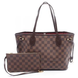 Sac cabas Louis Vuitton Neverfull PM Damier Ebene Marron