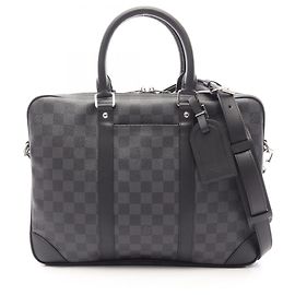 Louis Vuitton Portedocument Voyage Briefcase Handbag Black