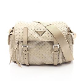 Prada Re-Nylon Studded Shoulder Bag/Handbag Beige