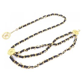 Cintura a catena Chanel nera e oro Nero D'oro