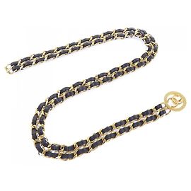 Cintura con catena Chanel nera e oro Nero D'oro