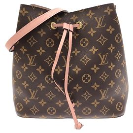 Bolsa de Ombro Louis Vuitton Monogram Neo Noe MM Marrom Rosa