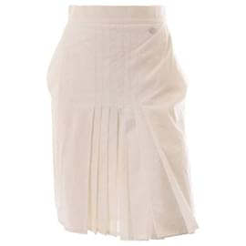 Falda de algodón perforado blanco Chanel Blanco